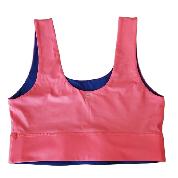 FABLETICS Harlow sports Bra Reversible Midi Size Small Pink Blue Medium Impact - Picture 4 of 8